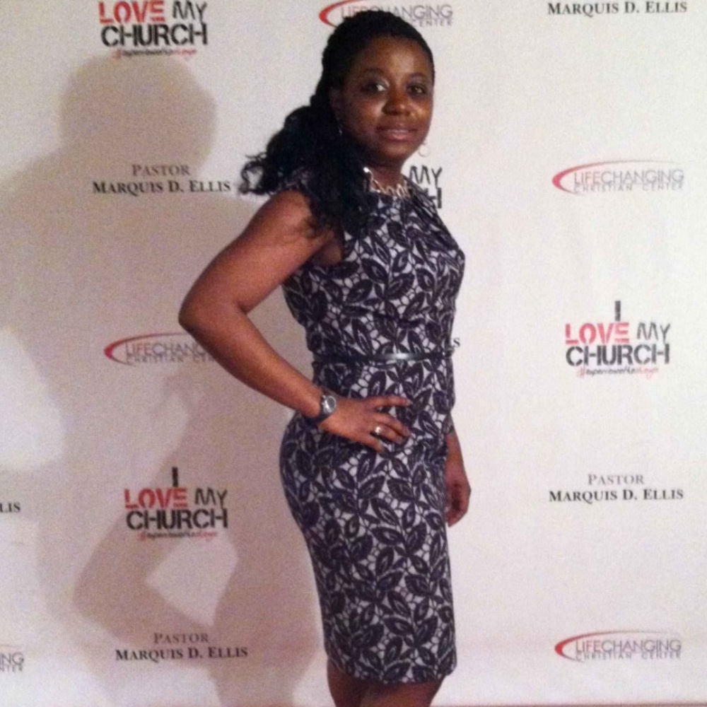 Black lace like sleeveless dress